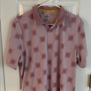Under Armour Curry Brand Golf Pink Polo Shirt with Unique Pattern